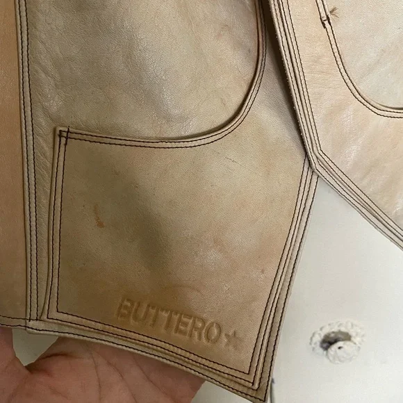 Vintage Italian Lambskin Leather Vest in Nude/Beige - Picture 4 of 12
